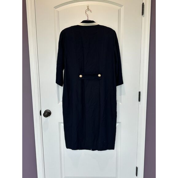 Vintage Ran Designs Navy Gold Button Front Maternity Dress Size XS - Picture 5 of 10